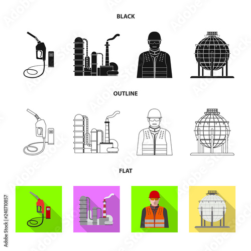 Vector illustration of oil and gas logo. Set of oil and petrol stock vector illustration.