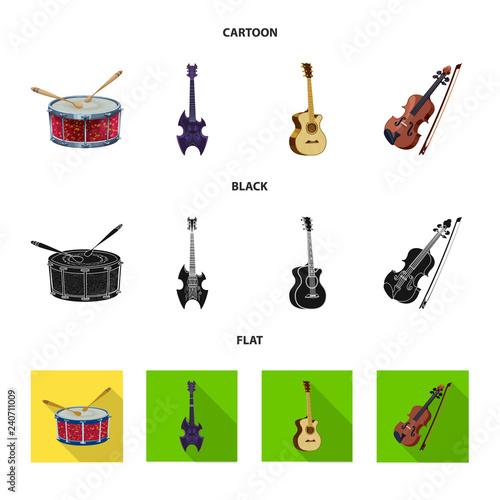 Vector illustration of music and tune icon. Collection of music and tool vector icon for stock.