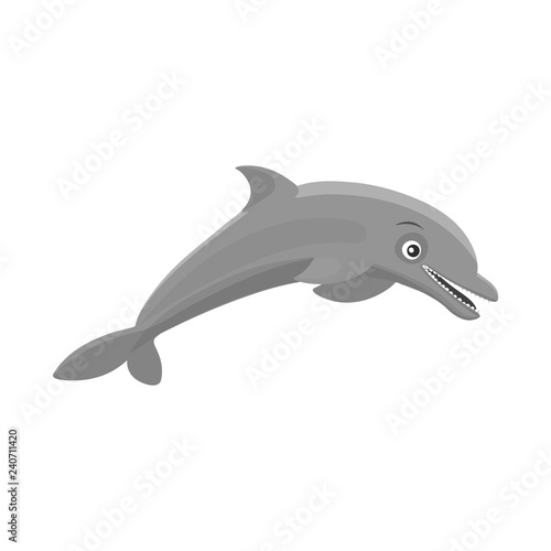 Isolated object of sea and animal sign. Set of sea and marine vector icon for stock.