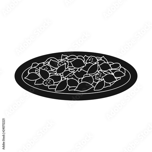 Vector design of pasta and carbohydrate icon. Collection of pasta and macaroni stock symbol for web.