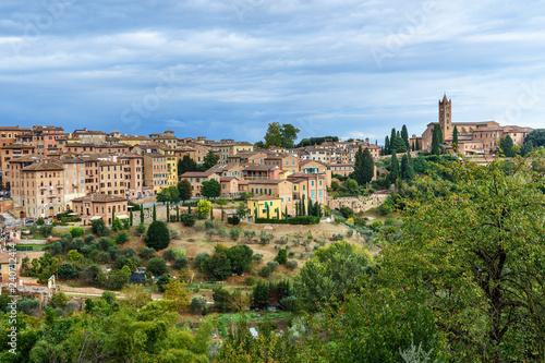 View on Siena city from Chiesa di Sant'Agostino. Italy photo