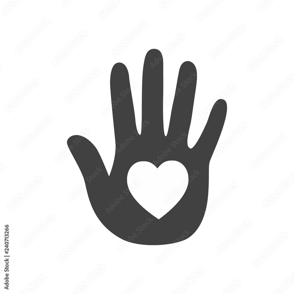 Heart in a hand. Vector icon. Heart in a hand. Vector icon.