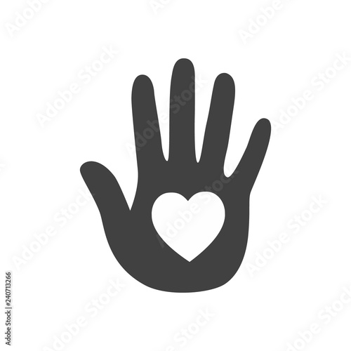 Heart in a hand. Vector icon.
