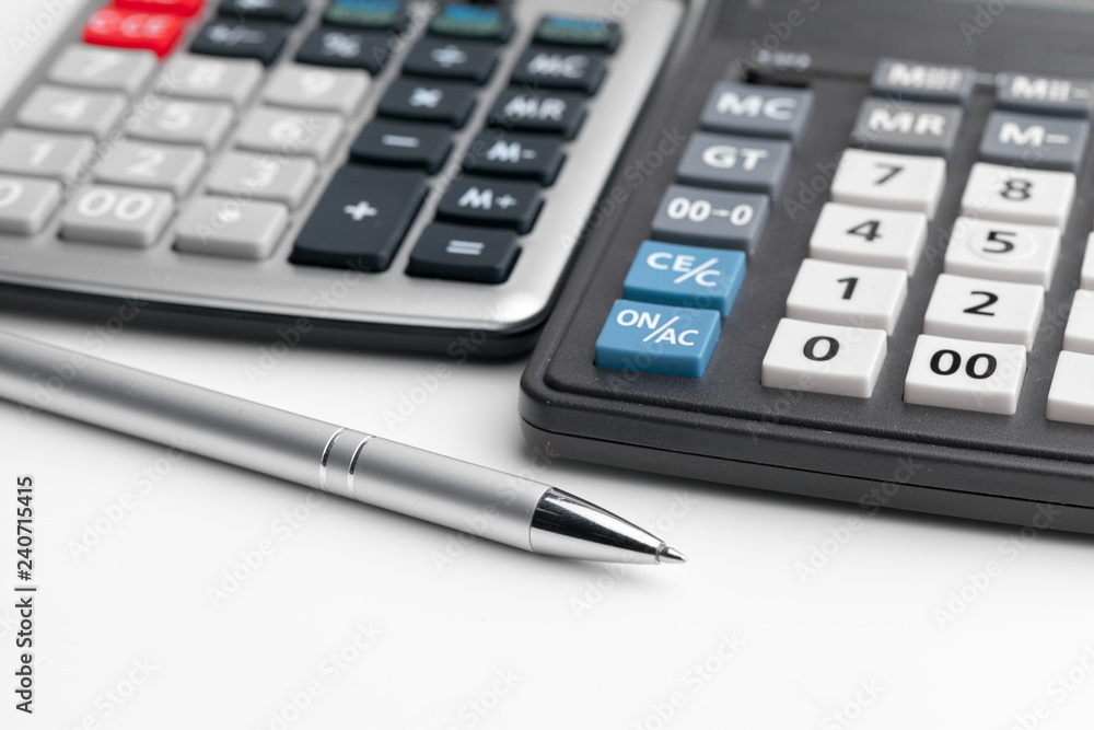 Business still life with calculator on table in office. Business still life with calculator on table in office.