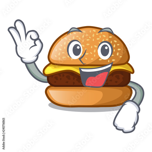 Okay cheese tasty burger on character table
