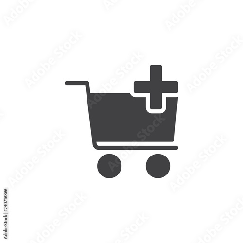 Add to cart vector icon. filled flat sign for mobile concept and web design. add shopping cart simple solid icon. Symbol, logo illustration. Pixel perfect vector graphics
