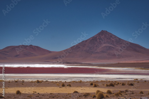 Bolivian desert landscape of the salt flats photo