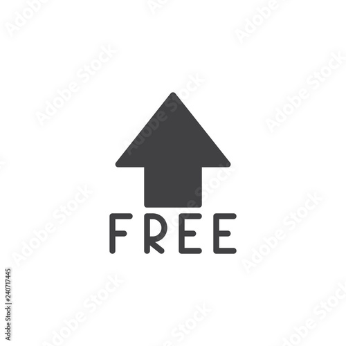 Free arrow up vector icon. filled flat sign for mobile concept and web design. free shop arrow simple solid icon. Symbol, logo illustration. Pixel perfect vector graphics