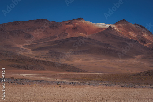 Arid desert landscape with mountain peaks