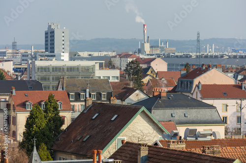 Canvas Print Roofs of the Montbeliard town in Doubs department in the Bourgogne Franche Comté