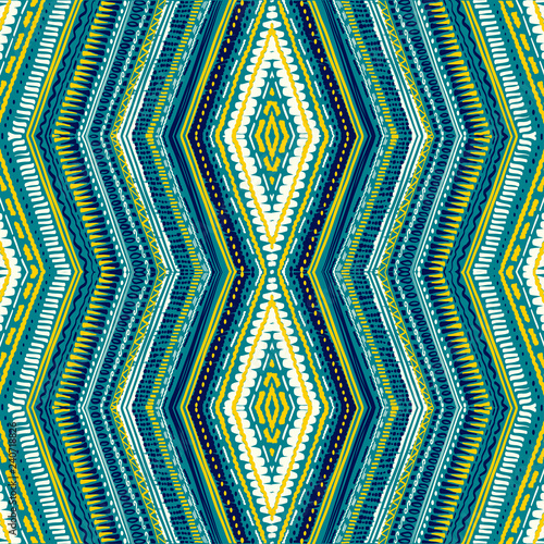 Abstract Ikat and boho style handcraft fabric pattern. Traditional Ethnic design for clothing and textile background, carpet or wallpaper