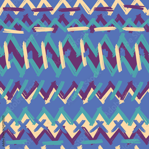 Abstract Ikat and boho style handcraft fabric pattern. Traditional Ethnic design for clothing and textile background, carpet or wallpaper