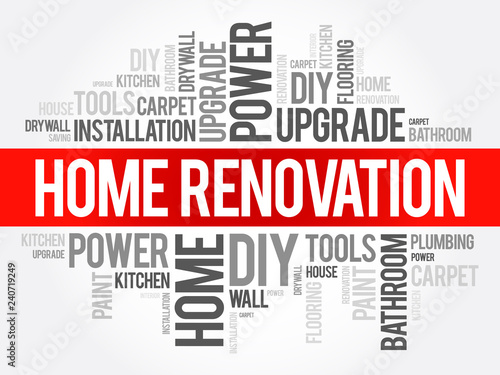 Home Renovation Word Cloud, concept collage background