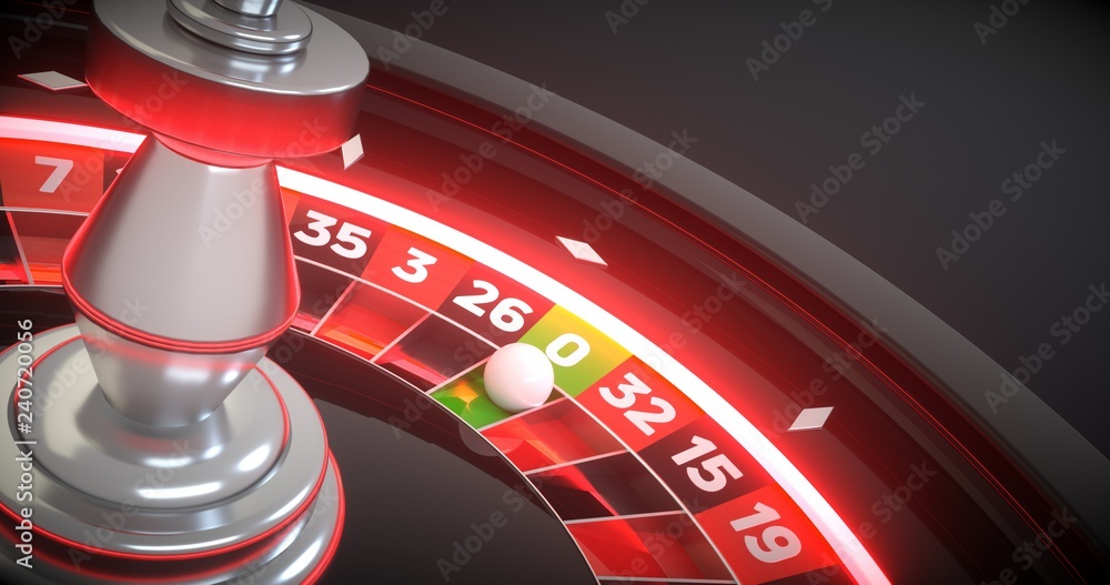 3D rendering of Roulette Wheel With Futuristic Neon Lights 3D rendering of Roulette Wheel With Futuristic Neon Lights