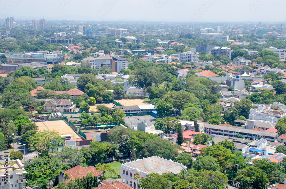 Top view landscape city of Colombo of Sri Lanka