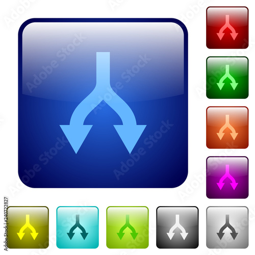 Split arrows down color square buttons