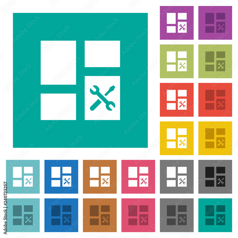 Dashboard tools square flat multi colored icons Dashboard tools square flat multi colored icons
