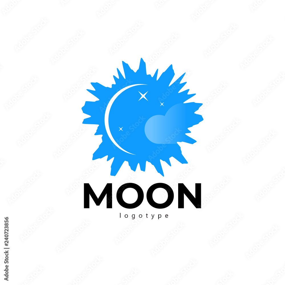Fototapeta premium Moon logo blue