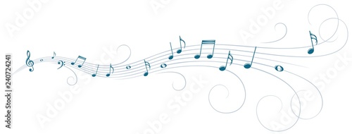 Symbol with music notes. 
