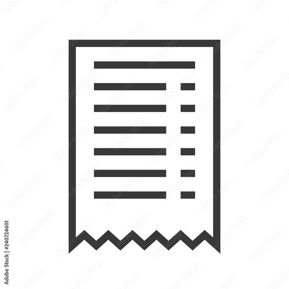 Receipt vector, Online shopping filled style icon editable outline Receipt vector, Online shopping filled style icon editable outline