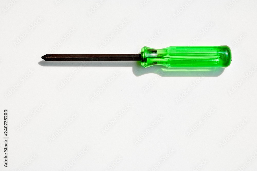 green screwdriver with shadow green screwdriver with shadow