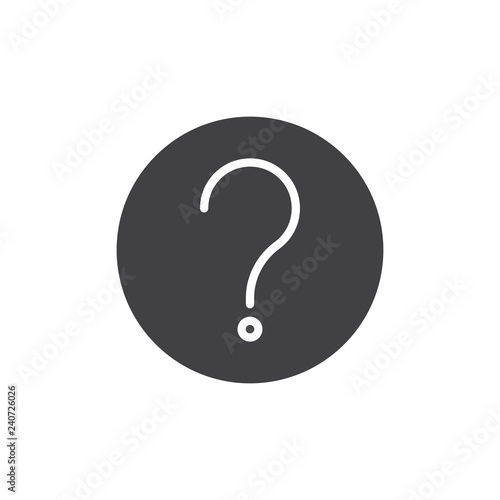 Question mark vector icon. filled flat sign for mobile concept and web design. Asking questions simple solid icon. Ask for help symbol, logo illustration. Pixel perfect vector graphics