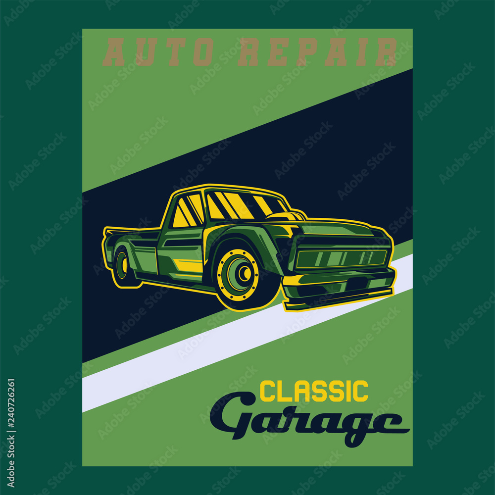 Fototapeta premium Retro style muscle car - Vector