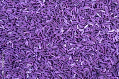 Purple rice from above view for texture backgrounds