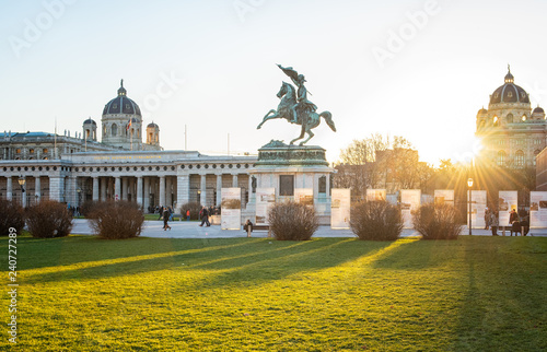 Horse and rider (Archduke Charles / Erzherzog Karl) memorial in Wien photo