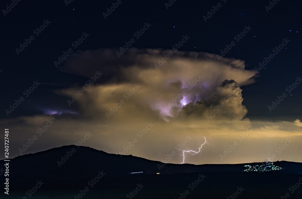 lightning strike at night