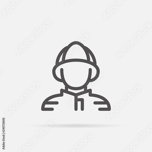 Fireman icon in line style.