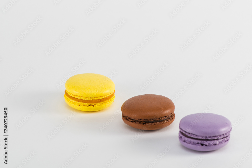Macaroni cookie French on white background. Studio photo Macaroni cookie French on white background. Studio photo