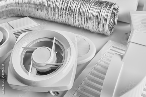 ventilation system components on white background side view
