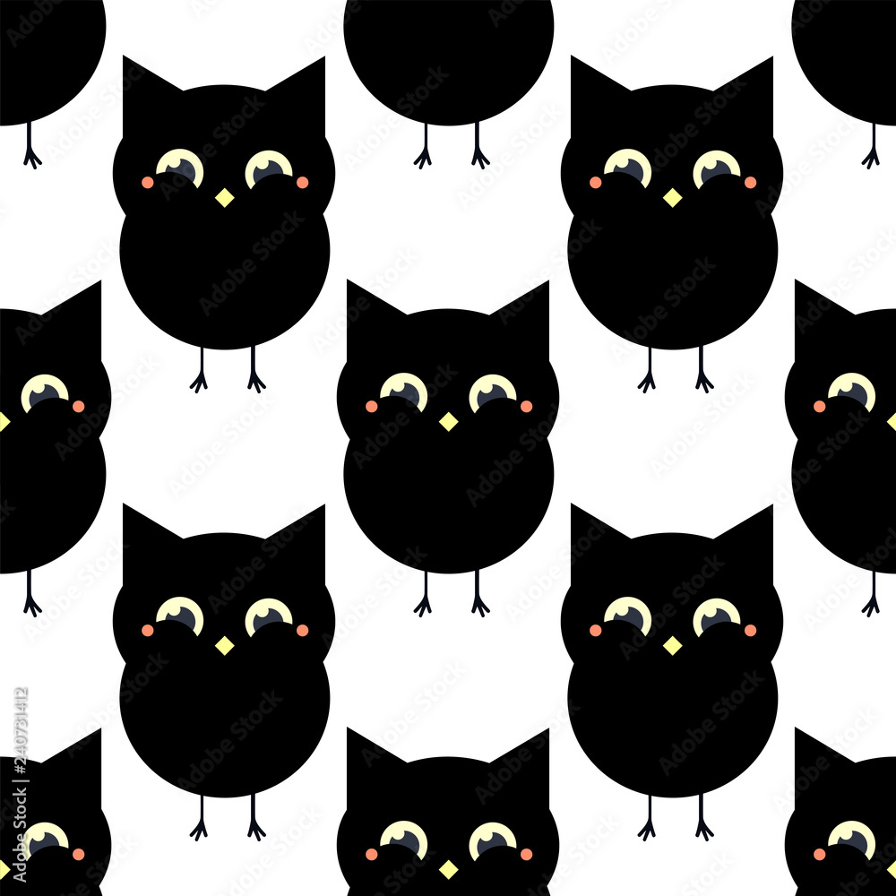 Cute big black owl pattern Cute big black owl pattern