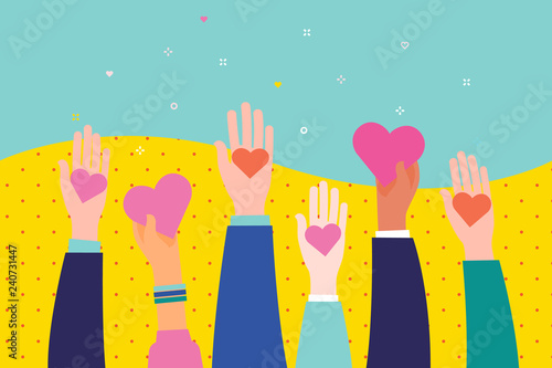 Concept of charity and donation. Give and share your love to people.