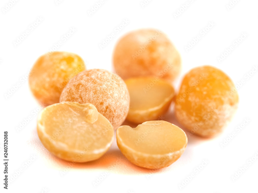 yellow peas isolated on white background, healty food yellow peas isolated on white background, healty food