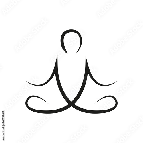 person in yoga pose line drawing vector illustration EPS10