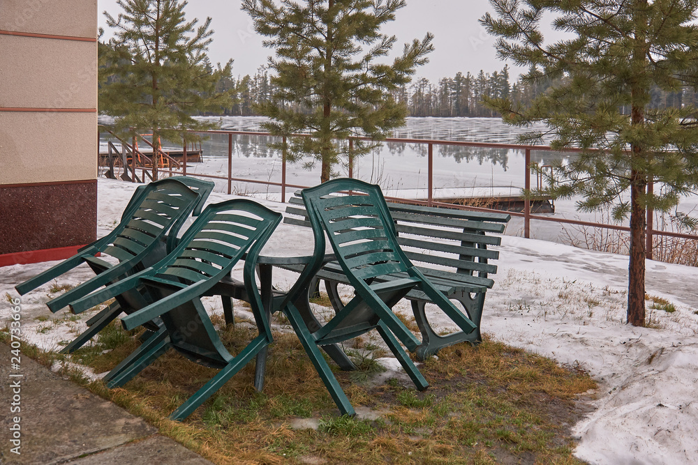 picnic table and chairs