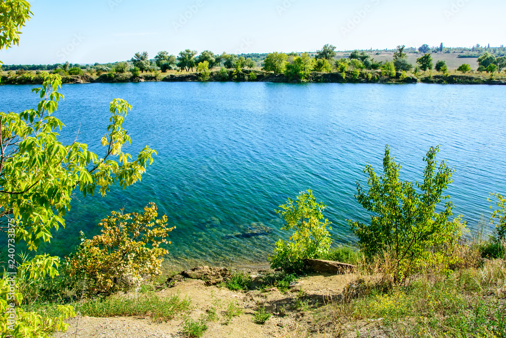 Pond on the site of an abandoned stone quarry near Makeyevka in Donbass 4 Pond on the site of an abandoned stone quarry near Makeyevka in Donbass 4