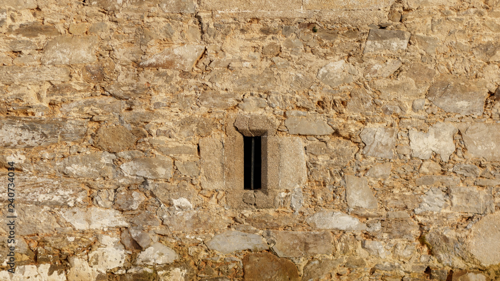 Window slot in a castle wall