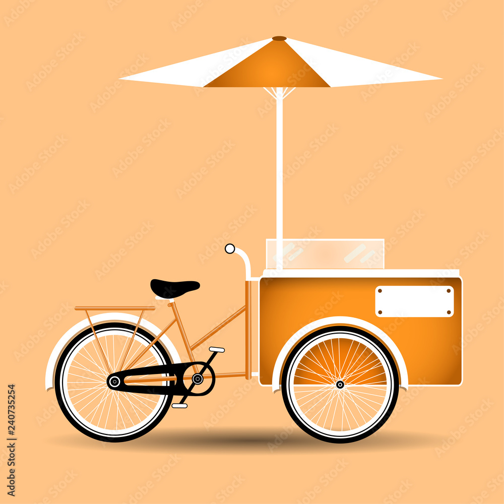 Ice cream bicycle cart vintage design Stock Vector | Adobe Stock