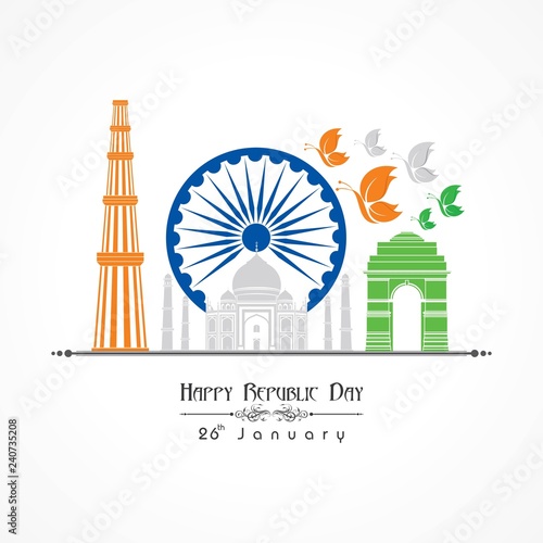 Happy Republic Day of india illustration vector, poster design