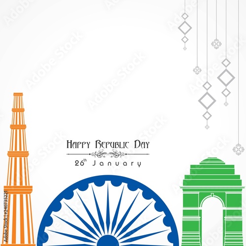Happy Republic Day of india illustration vector, poster design