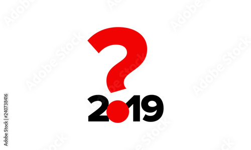 Year 2019 Typography Concept Design with Question Mark
