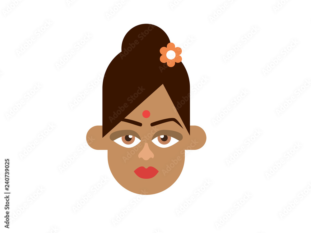 Indian lady vector on white background Indian lady vector on white background
