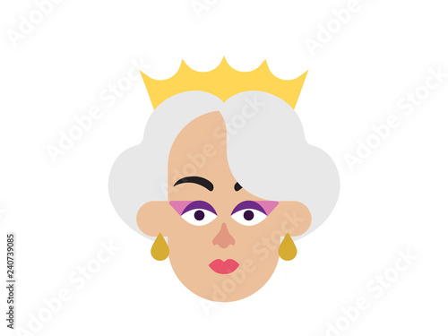 Old-age princess vector on a white background