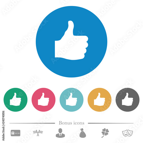 Thumbs up flat round icons