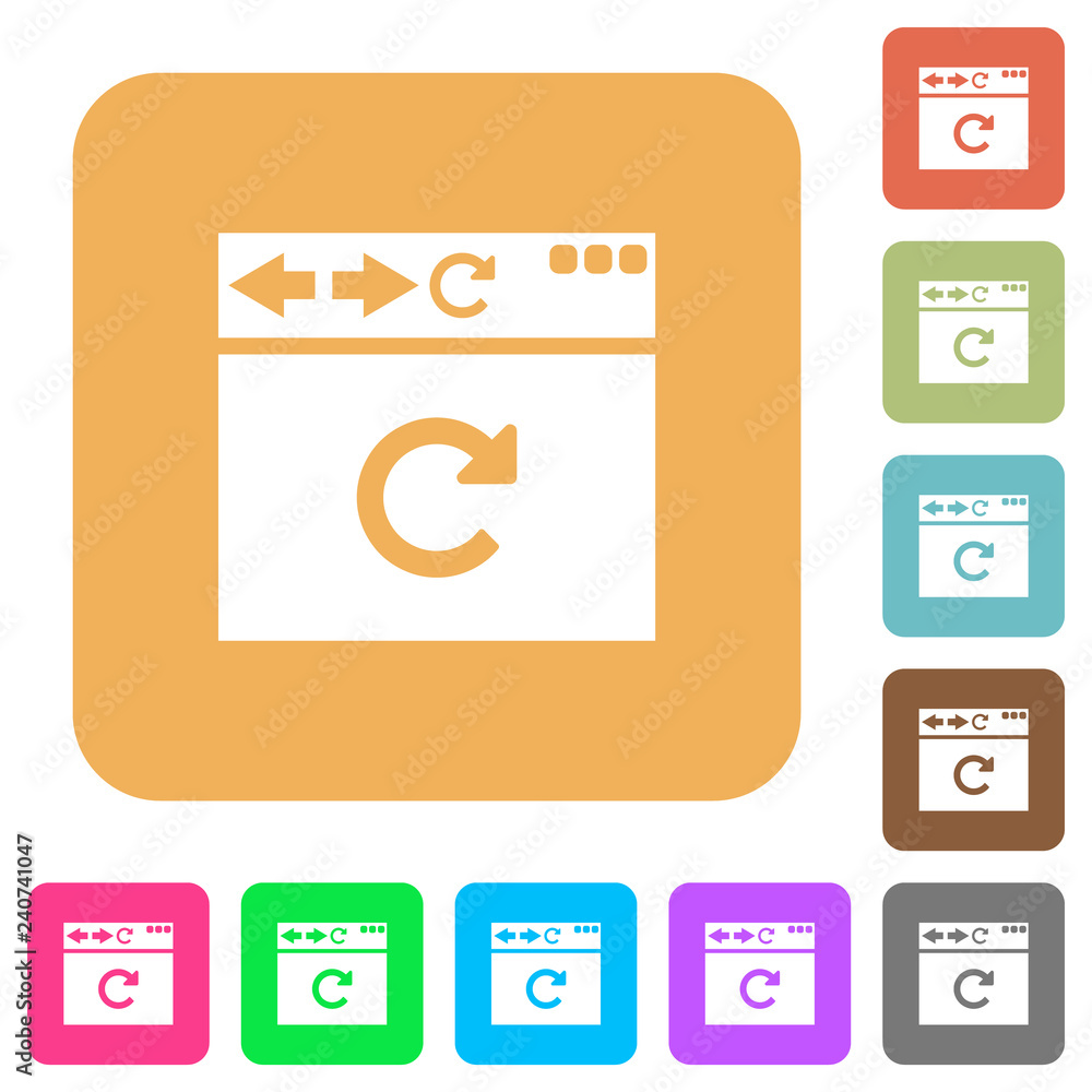 Browser reload rounded square flat icons Browser reload rounded square flat icons
