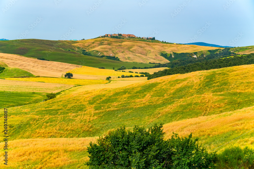 Scenic landscape of hilly tuscany