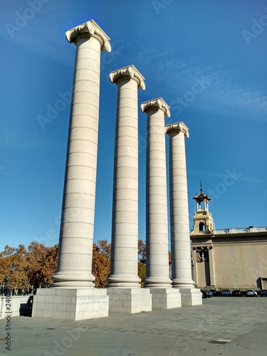 The four columns at Montjuic, Barcelona, Spain photo